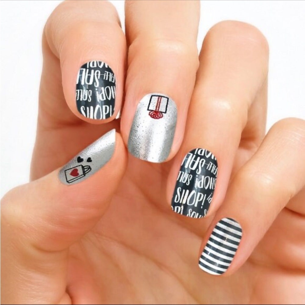 *Retired, HTF* Color Street: Shop Dead Gorgeous | Black Red Silver Stripes Gift - Picture 6 of 8